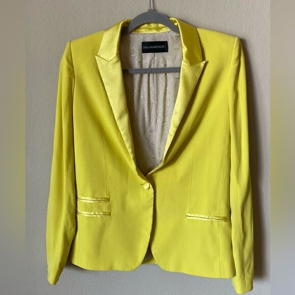 Zadig & Voltair Deluxe Yellow Jacket Blazer Size S - Picture 5 of 11